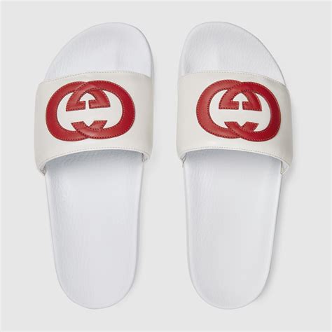 gucci slides man|men Gucci interlocking slides.